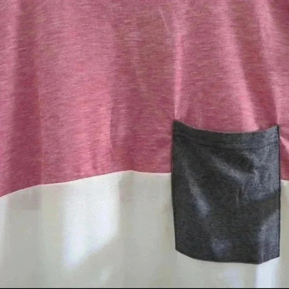 IRISGOD | Women's Red/White/Grey  Loose Cap Sleeve T-Shirt Blouse - Picture 3 of 4